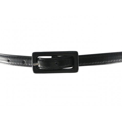 Matte Black Rectangle Buckle Faux Leather Belt