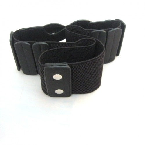 Black Double Buckle Stretch Waist Belt