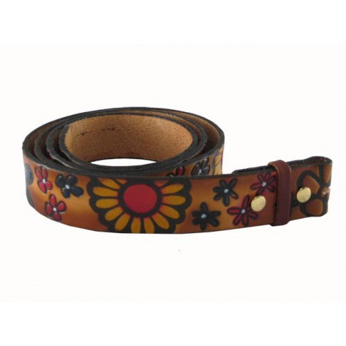 2024 Women’s Floral Tooled Leather Belt With Daisies